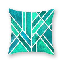 Load image into Gallery viewer, Blue Nordic Style Geometric Pillow Cover