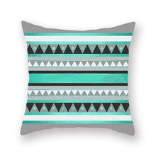 Load image into Gallery viewer, Blue Nordic Style Geometric Pillow Cover