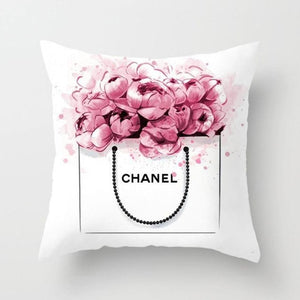 Flowers & Bag Bottle Pillow Cover