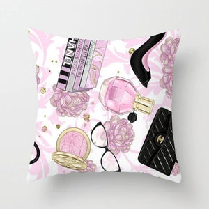 Flowers & Bag Bottle Pillow Cover