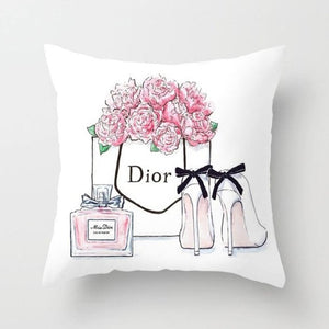 Flowers & Bag Bottle Pillow Cover