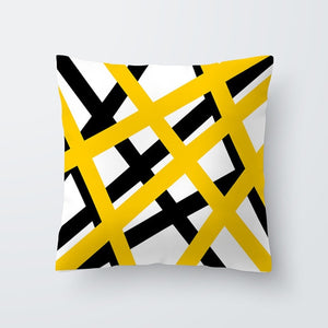 Yellow Geometric Pillow Cover