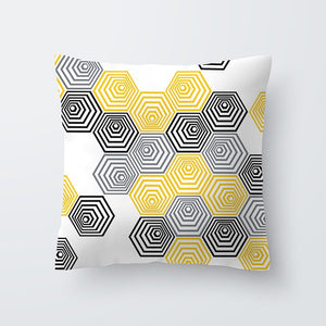 Yellow Geometric Pillow Cover