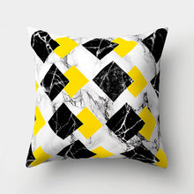 Load image into Gallery viewer, Yellow Geometric Pillow Cover