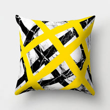 Load image into Gallery viewer, Yellow Geometric Pillow Cover