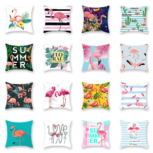 Summer Nordic Style Flamingo Pillow Cover