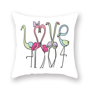 Summer Nordic Style Flamingo Pillow Cover