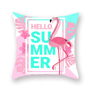 Summer Nordic Style Flamingo Pillow Cover