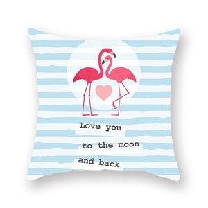 Summer Nordic Style Flamingo Pillow Cover