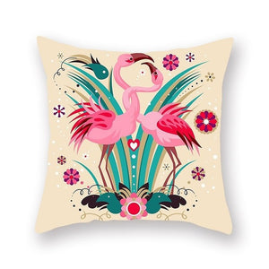 Summer Nordic Style Flamingo Pillow Cover