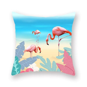 Summer Nordic Style Flamingo Pillow Cover