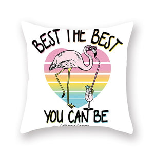 Summer Nordic Style Flamingo Pillow Cover