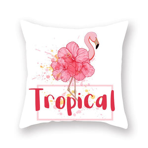 Summer Nordic Style Flamingo Pillow Cover