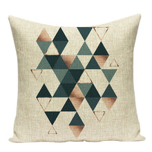 Load image into Gallery viewer, Green Pattern Geometry Pillow Cover