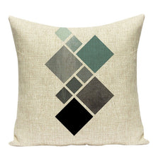 Load image into Gallery viewer, Green Pattern Geometry Pillow Cover