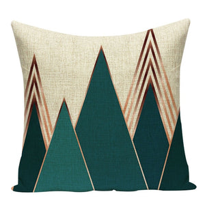 Green Pattern Geometry Pillow Cover