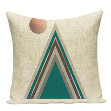 Load image into Gallery viewer, Green Pattern Geometry Pillow Cover