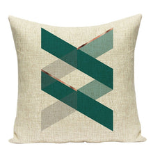 Load image into Gallery viewer, Green Pattern Geometry Pillow Cover