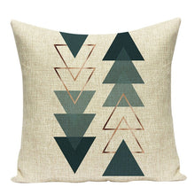 Load image into Gallery viewer, Green Pattern Geometry Pillow Cover