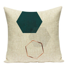 Load image into Gallery viewer, Green Pattern Geometry Pillow Cover