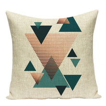 Load image into Gallery viewer, Green Pattern Geometry Pillow Cover