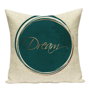 Green Pattern Geometry Pillow Cover