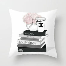 Load image into Gallery viewer, Flowers and Perfume Bottles Pillow Cover