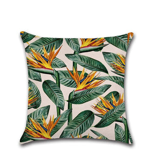 Tropical Plants Cactus Monstera Pillow Cover