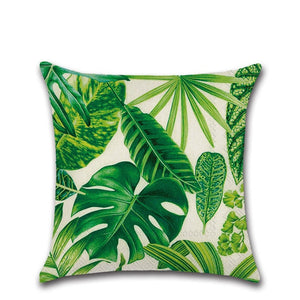 Tropical Plants Cactus Monstera Pillow Cover