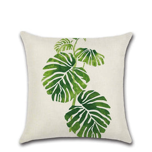 Tropical Plants Cactus Monstera Pillow Cover