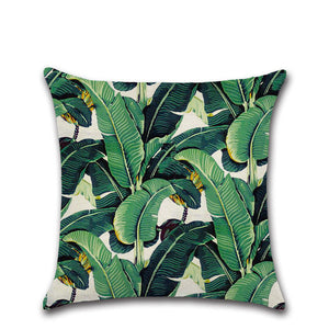 Tropical Plants Cactus Monstera Pillow Cover