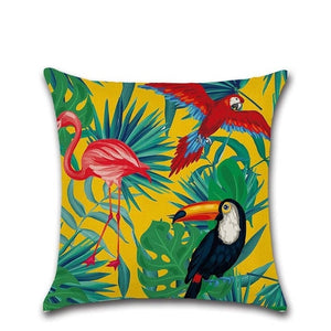 Tropical Plants Cactus Monstera Pillow Cover