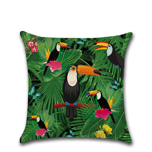 Tropical Plants Cactus Monstera Pillow Cover