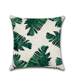 Tropical Plants Cactus Monstera Pillow Cover