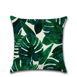 Tropical Plants Cactus Monstera Pillow Cover