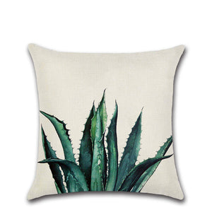 Tropical Plants Cactus Monstera Pillow Cover