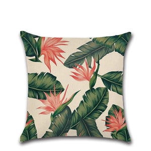 Tropical Plants Cactus Monstera Pillow Cover