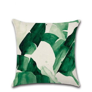 Tropical Plants Cactus Monstera Pillow Cover