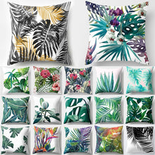 Load image into Gallery viewer, Tropical Cactus Monstera Pillow Cover