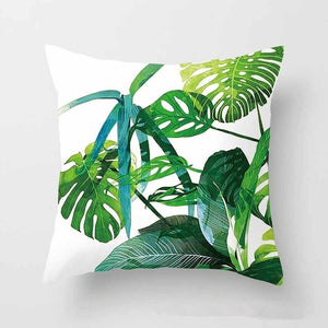 Tropical Cactus Monstera Pillow Cover