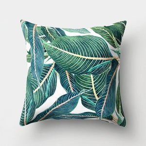 Tropical Cactus Monstera Pillow Cover