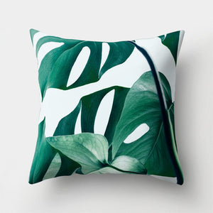 Tropical Cactus Monstera Pillow Cover