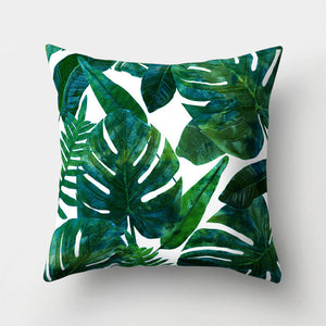 Tropical Cactus Monstera Pillow Cover