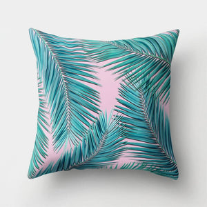 Tropical Cactus Monstera Pillow Cover