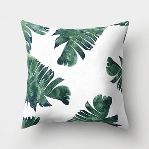 Tropical Cactus Monstera Pillow Cover