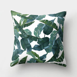 Tropical Cactus Monstera Pillow Cover