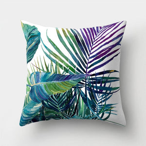 Tropical Cactus Monstera Pillow Cover