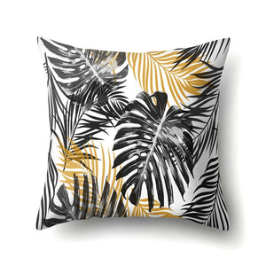 Tropical Cactus Monstera Pillow Cover