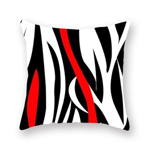 Black And Red Geometric Pillow Cover