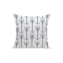 Load image into Gallery viewer, Blue Geometric Pillow Cover